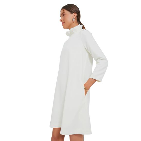 NWT Tuckernuck XL Daphne Ivory Cream Mini Dress Bow Ruffle Mod 3151-55 - Picture 2 of 11